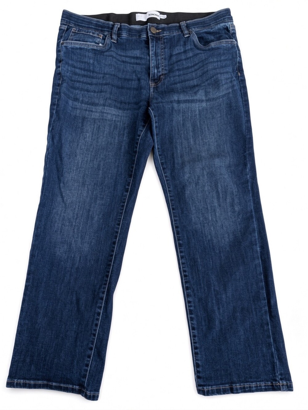 Sonoma Women's Dark Indigo Straight-Leg Jeans Size 16 Short